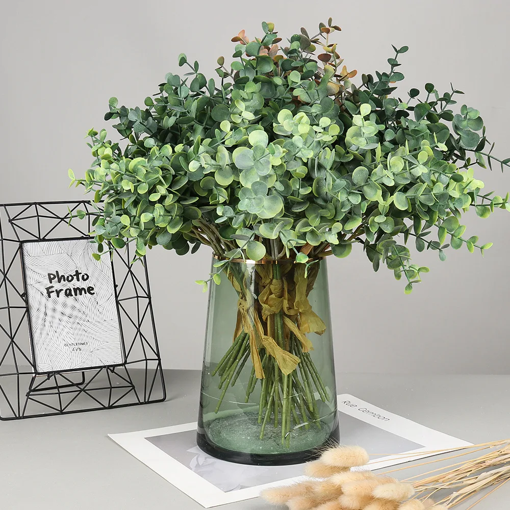 

Hand tie flower simulation plant money leaf home wedding decoration artificial fake flower bonsai flower arrangement plant wall