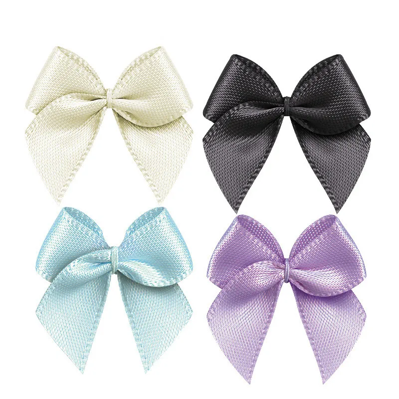 50PCS Color Ribbon Bows Maker Needlework DIY Craft Supplie Sewing Doll Accessories Biscuit Tie Applique Wedding Decorate Gifts