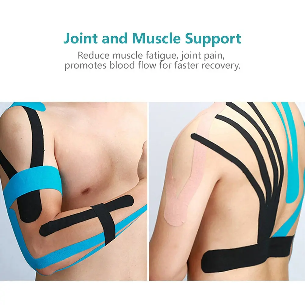 6er-Pack Kinesiologie-Tape, 10 cm x 5 m, wasserfestes, latexfreies Sportband zur Schmerzlinderung, Muskel- und Gelenkstütze, Erholung von Verletzungen – Detail 4