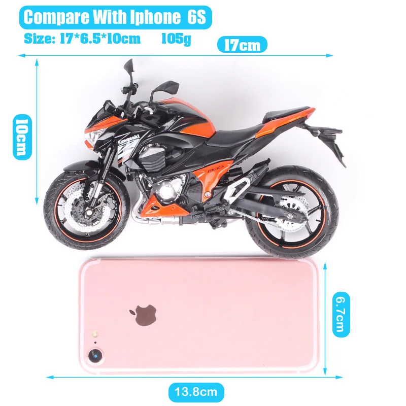 Automaxx 1:12 Scale Kawasaki Z800 Street Racing Bike Diecasts & Toy Vehicle Model Motorcycle Toy Replicas Gift Hobby Collection