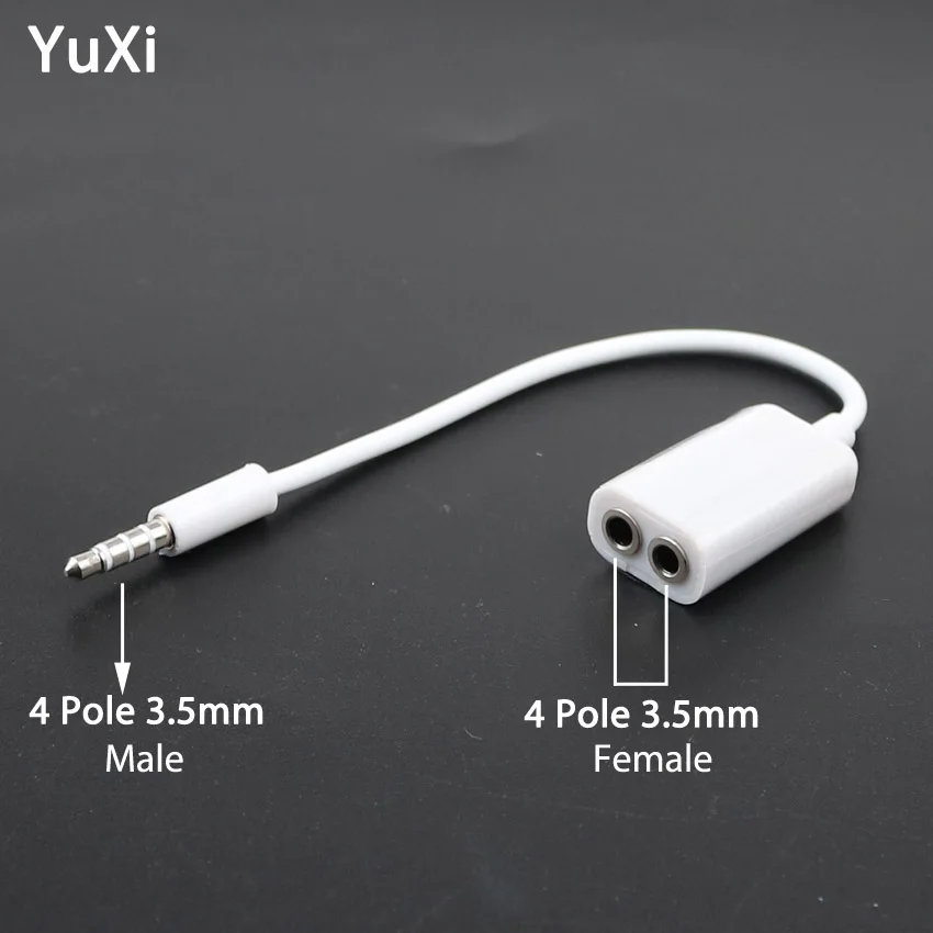 

YuXi 3.5mm jack Audio Cable earphones Splitter Adapter 1 to 2 Aux Audio Line for iPhone 5 5s 6 6S plus iPad iPod laptop MP3 Play