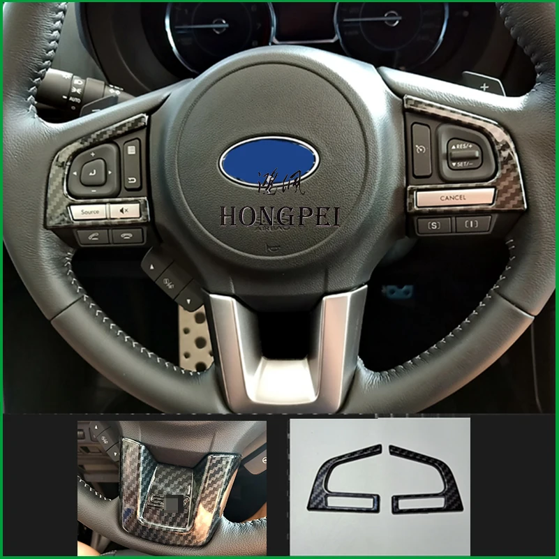 Car Interior Steering Wheel Button Decoration Cover Trim for Subaru 2016-2018 Forester / 2016 2017 XV / 2015-2017 Outback