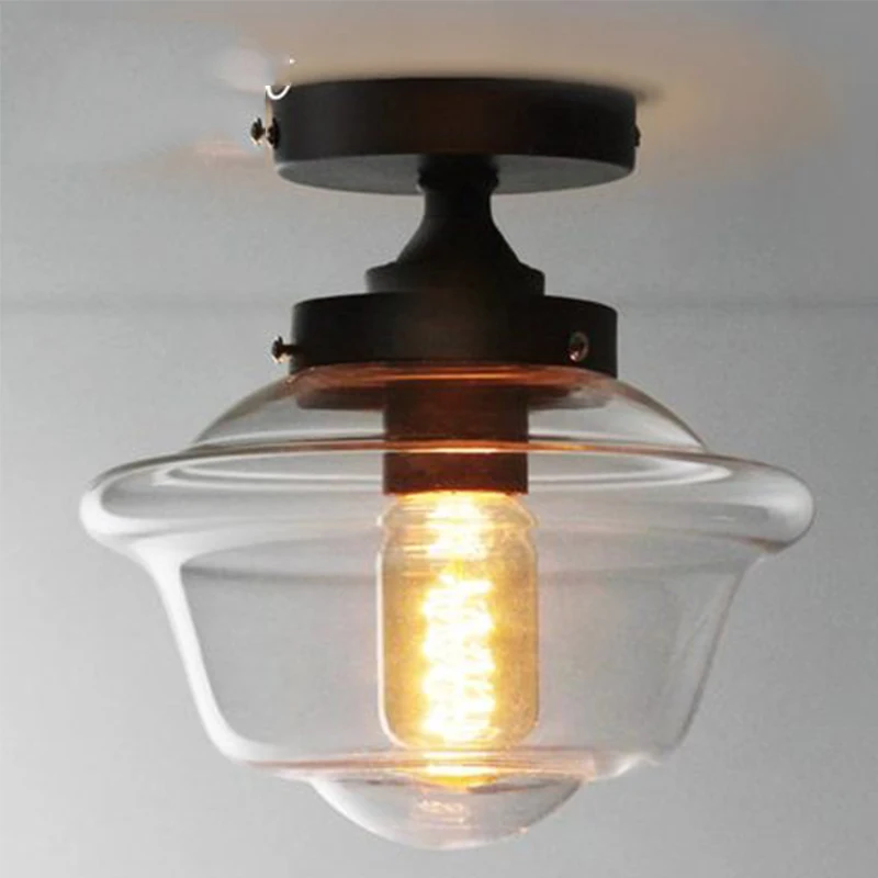 Glass pineapple loft industrial style American style creative corridor balcony porch room E27 ceiling lamp