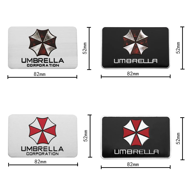 Car Styling 3D Aluminum Alloy Umbrella Corporation Car Stickers Decals Emblem Decorations Badge Auto Accessories