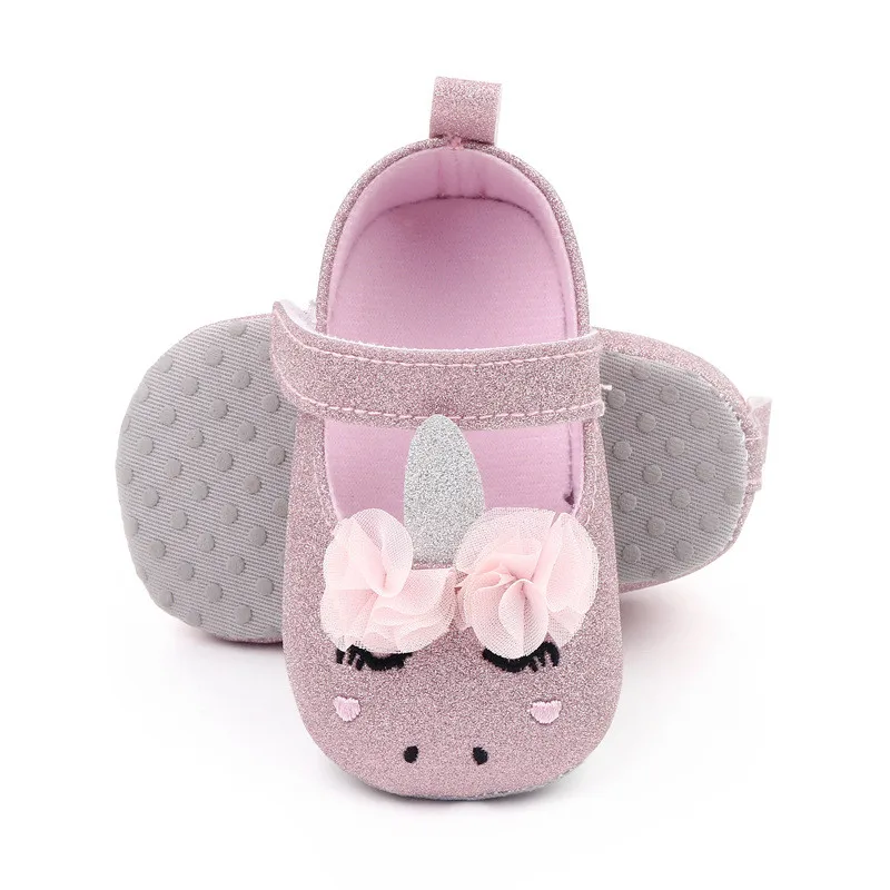 Bonito dos desenhos animados do bebê meninas berço sapatos recém-nascidos moda bling sola macia primeiros caminhantes primavera outono infantil