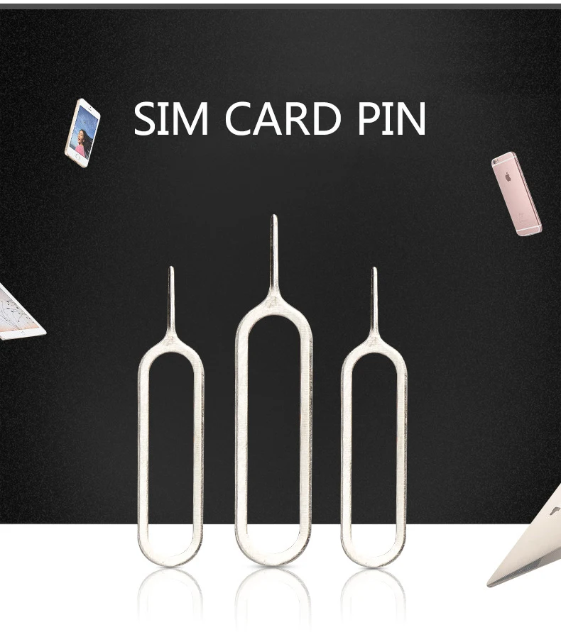 50pcs High Quality SUS304 stainless steel SIM Card Tray Removal Remover Eject Pin Needle Key Tool For iPhone 7 6S 6 Plus 5 5S 5C