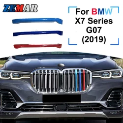 ZEMAR 3pcs ABS For BMW X7 G07 2019 2020 2021 2022 Car Racing Grille Strip Trim Clip M Power Performance Car-Styling Accessories