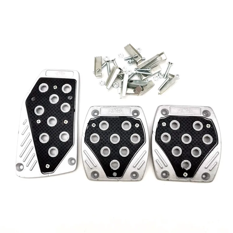 

3Pcs APC Car Alloy Manual Pad Pedals Aluminium Foot Transmission Non-Slip Covers