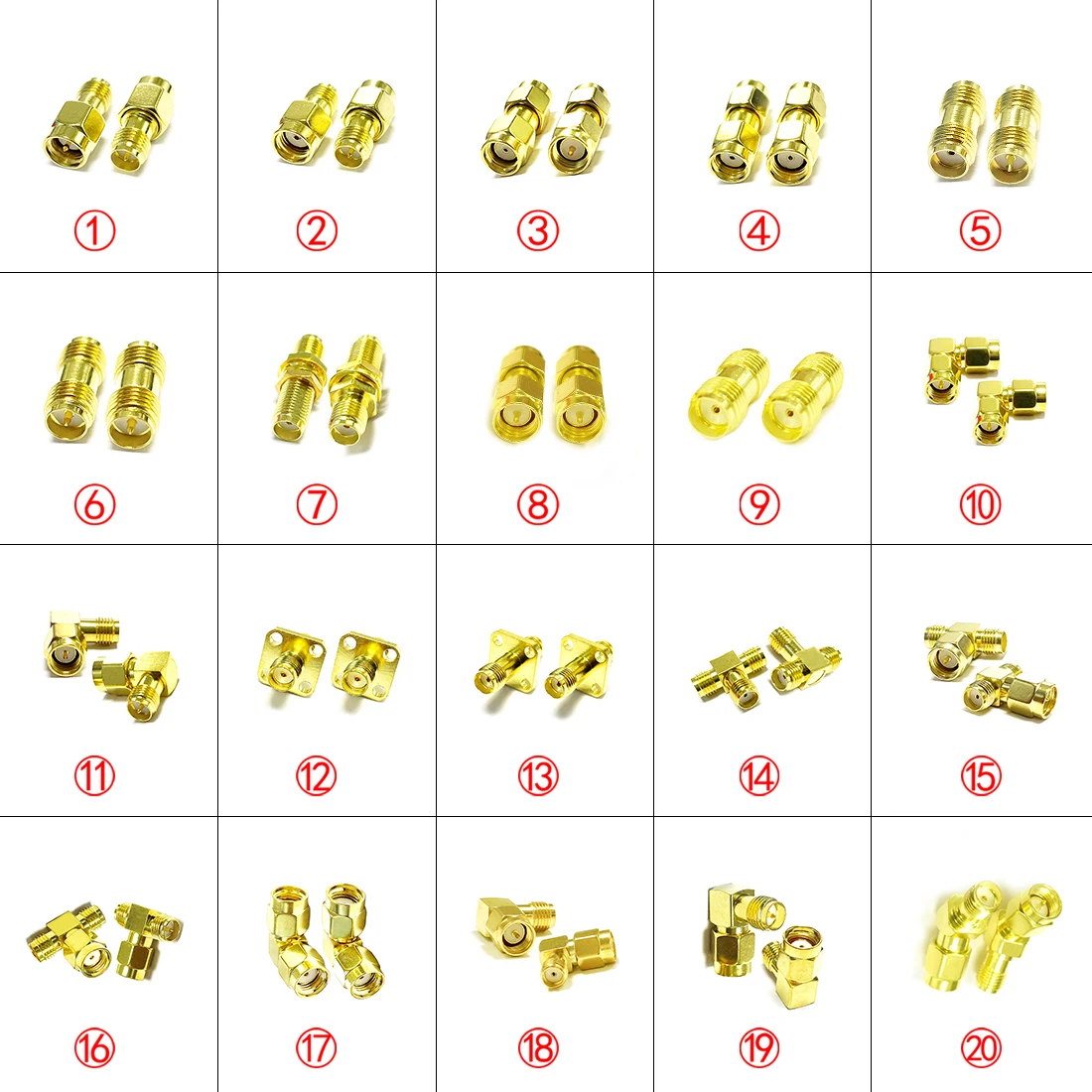 SMA  Male to Male Female RF Adapter Connector Coupler Convertor Goldplated Wholesale Price