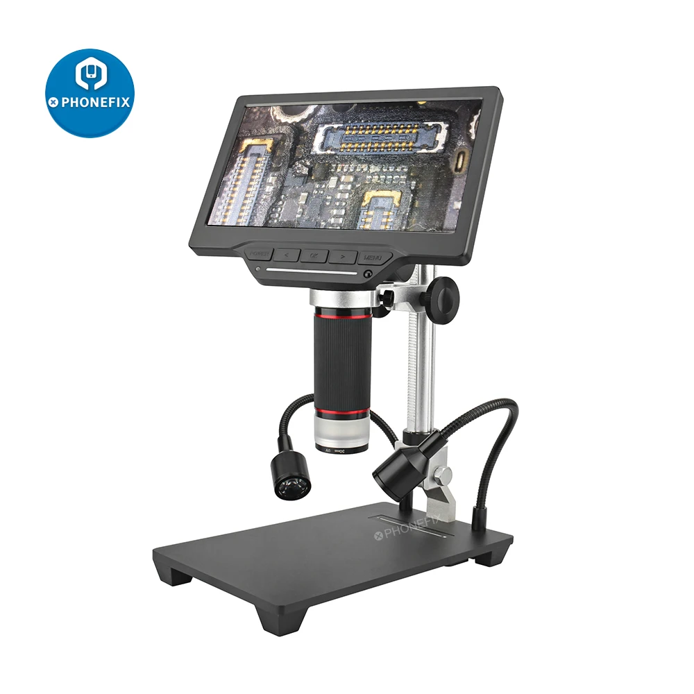 Microscópio digital com gravador lcd de 7.0 polegadas, endoscópio de 1000x com gravação de vídeo, zoom, tf, gravador de vídeo, pc, relógio de telefone, reparo pcb