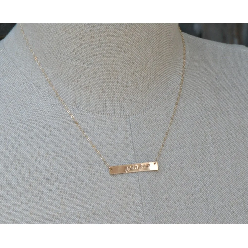 Name plate Necklace, Silver Bar Necklace, Initial Personalized Jewelry, Engraved Jewelry, Monogram Name Necklace, Wedding Gift