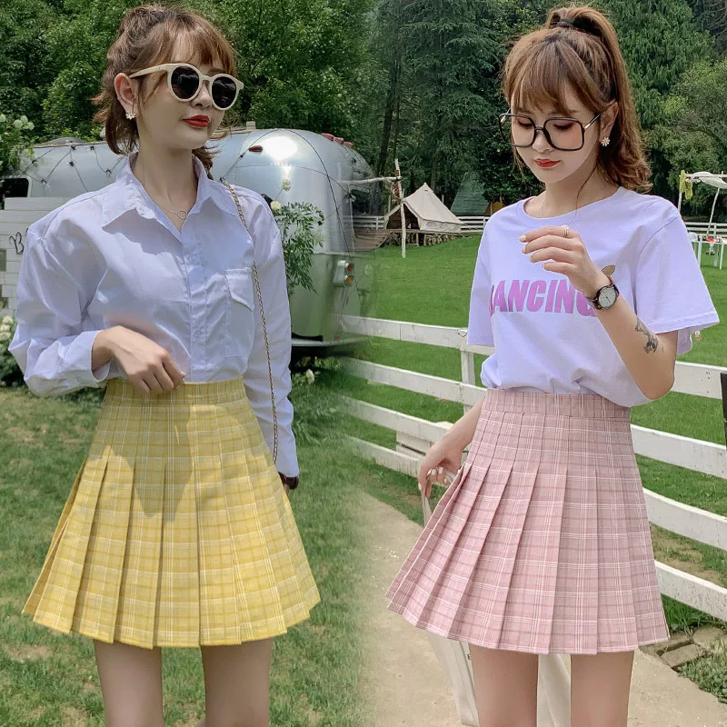 

Little Short Dress Women's Autumn and Winter High Waist Slimming A- line Student Preppy Style Skirt plus Size Skirt sweet jk