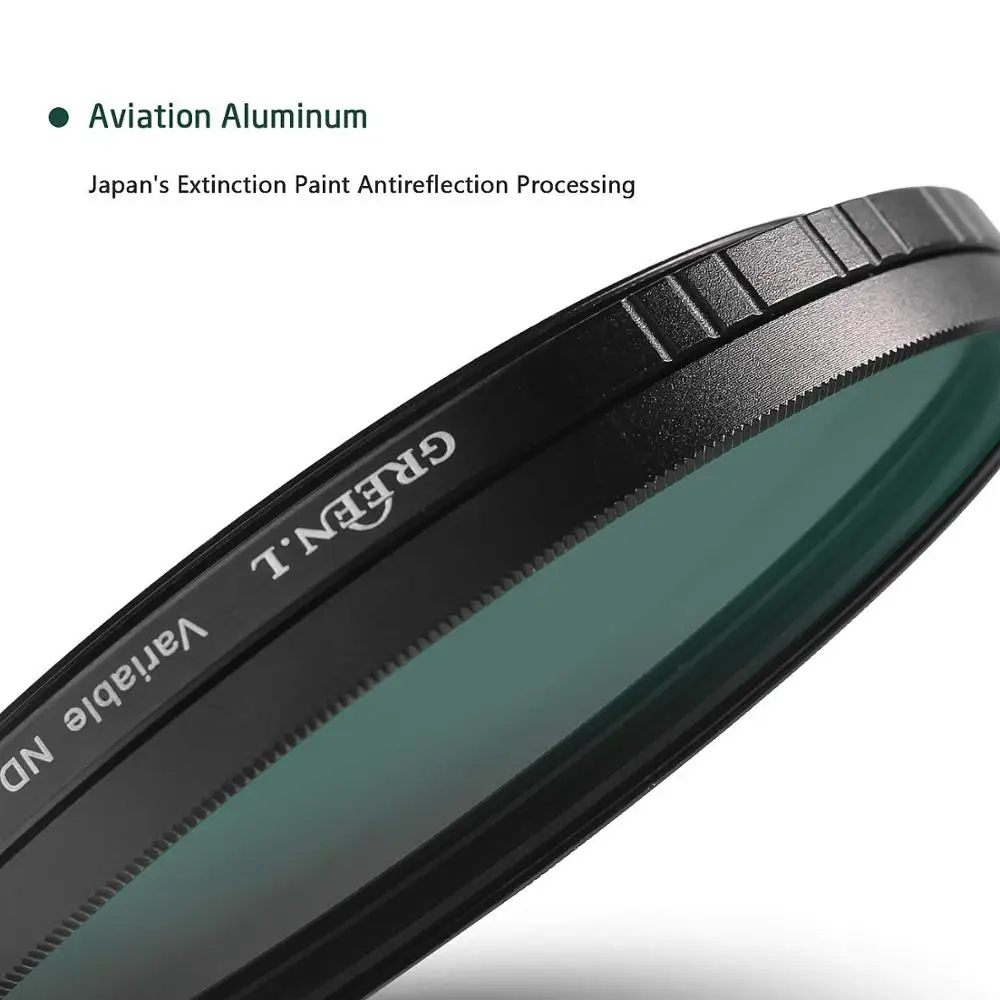 GREEN.L 49/52/55/58/67/72/77mm Adjustable ND Filter ND2-2000 Neutral Density Filter Nano Coating MRC18-Layer Schott Optics Glass