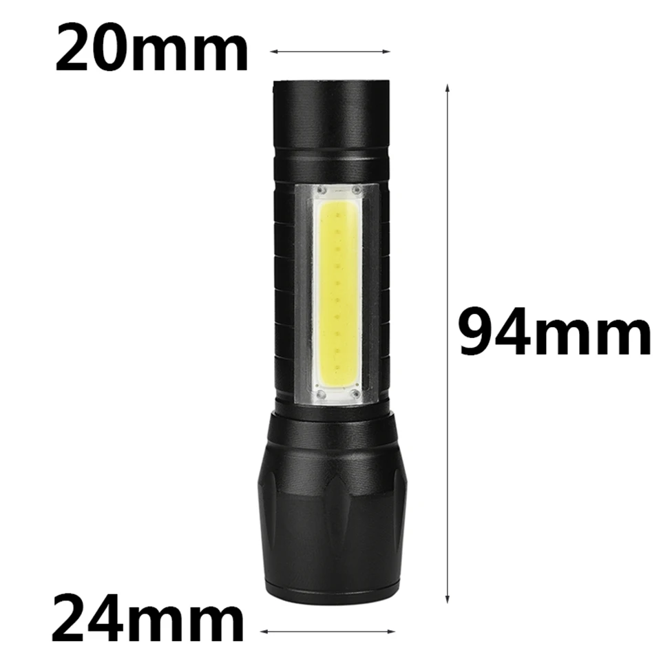 Portable Rechargeable Zoom LED Flashlight XP-G Q5 Flash Light Torch Lantern 3 Lighting Modes Camping Light Mini Led Flashlight