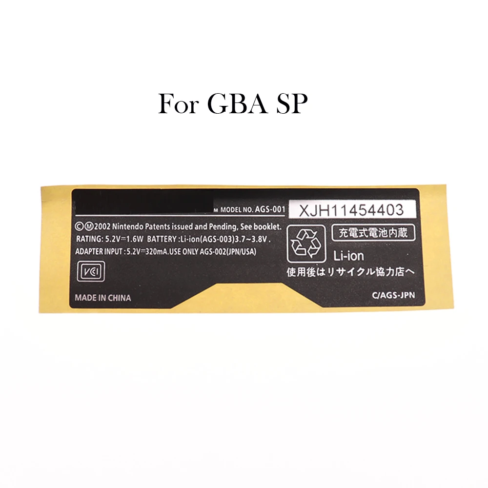 1PCS For GBA/ GBA SP/ GBC Game Console New Lables Back Stickers replacement for Gameboy Advance/ SP/ Color