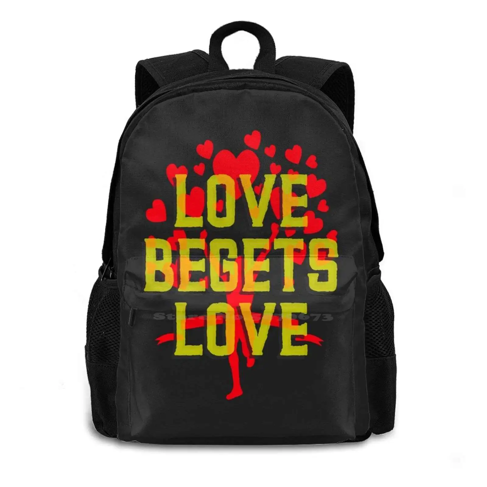 Pattern Design Laptop Travel School Bags Cute Cool Funny Valentines Day Red Hearts Generate Love Bring The Love Love Is Magical