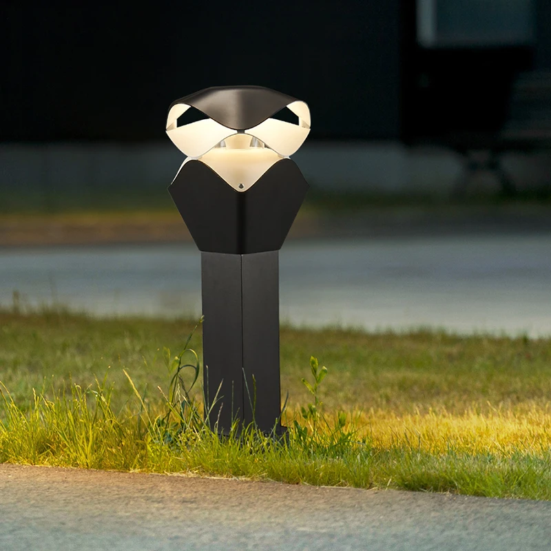 Modern Waterproof LED Garden Lawn Lamp Aluminum Pillar Light for Outdoor Courtyard Villa Landscape Bollards Lighting