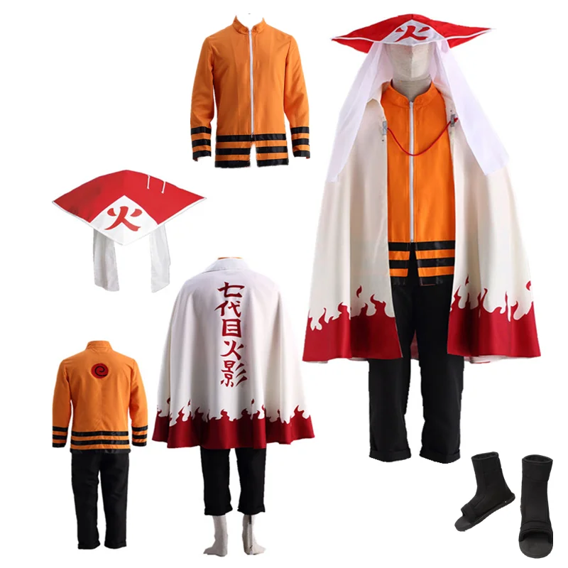 

Anime cosplay Seventh Hokage Cosplay Hokage Sama Costume Cape Halloween Men's Suit comic cosplay