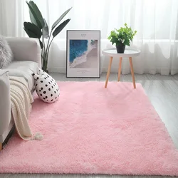 Alfombra peluda de color rosa para niñas, felpudo suave, decoración de sala de estar, felpudo para adolescentes, nórdico, Beige, esponjoso, alfombras de gran tamaño