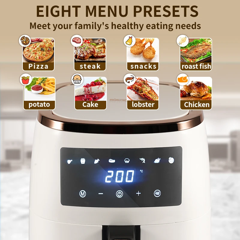 Multi-function Digital Touch Screen Automatic Electric 5.5L Air Fryer Without Oil Health Deep Fryer Oven Toaster Convection Oven