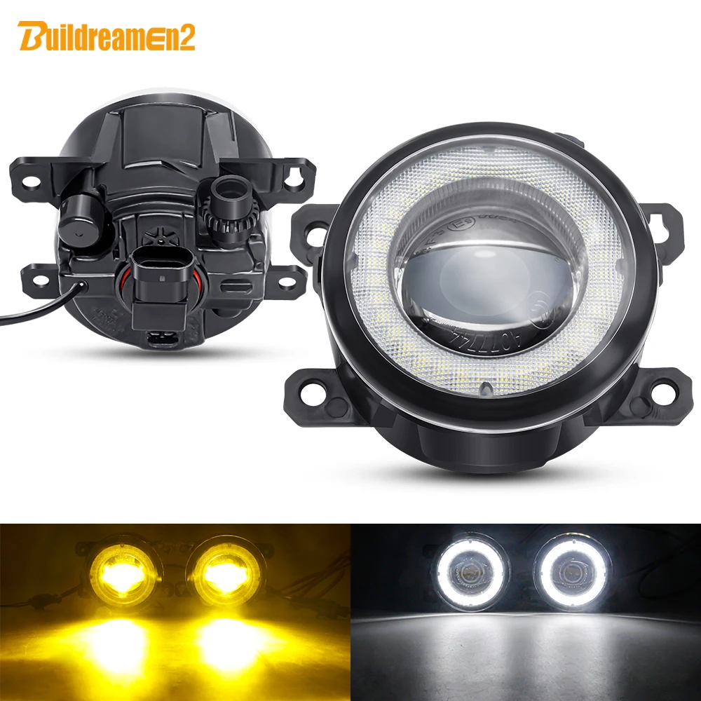 2 X Car Angel Eye Fog Light LED Lens DRL Fog Driving Lamp 30W For Dacia Duster Sandero Solenza Logan Mazda Lincoln Scion FR-S