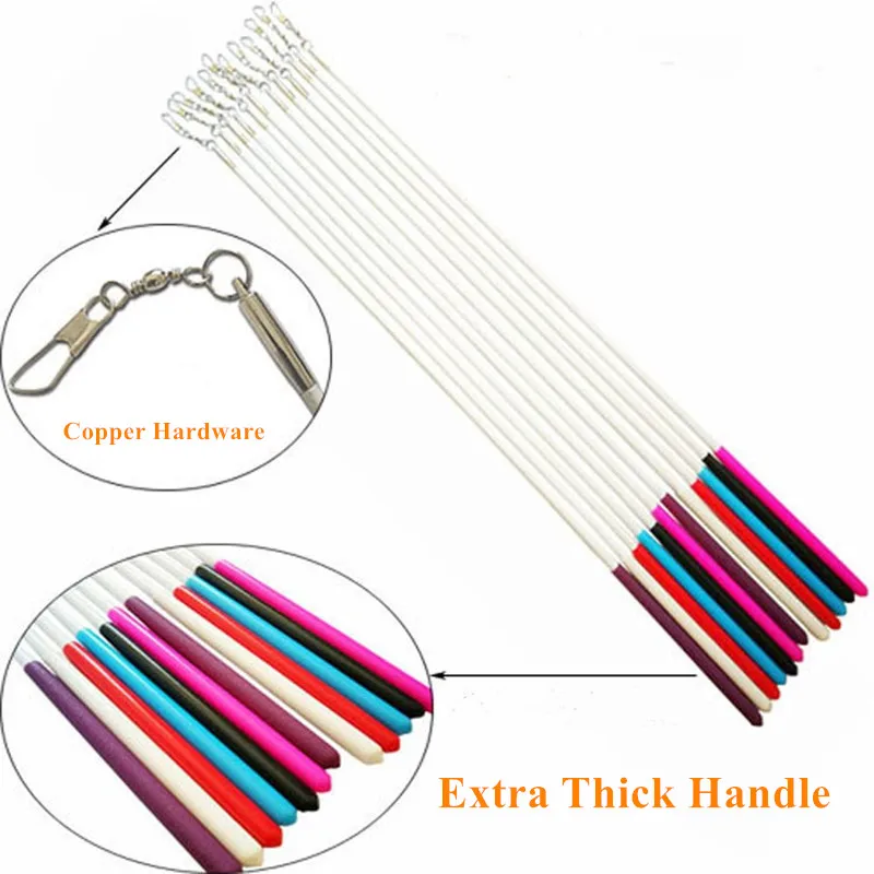 10 Stuks Extra Dikke Glasvezel Stok Art Dancing Streamers Gymnastiek Lint Twirling Rod 49Cm 60Cm Zwart Rood Gratis verzending