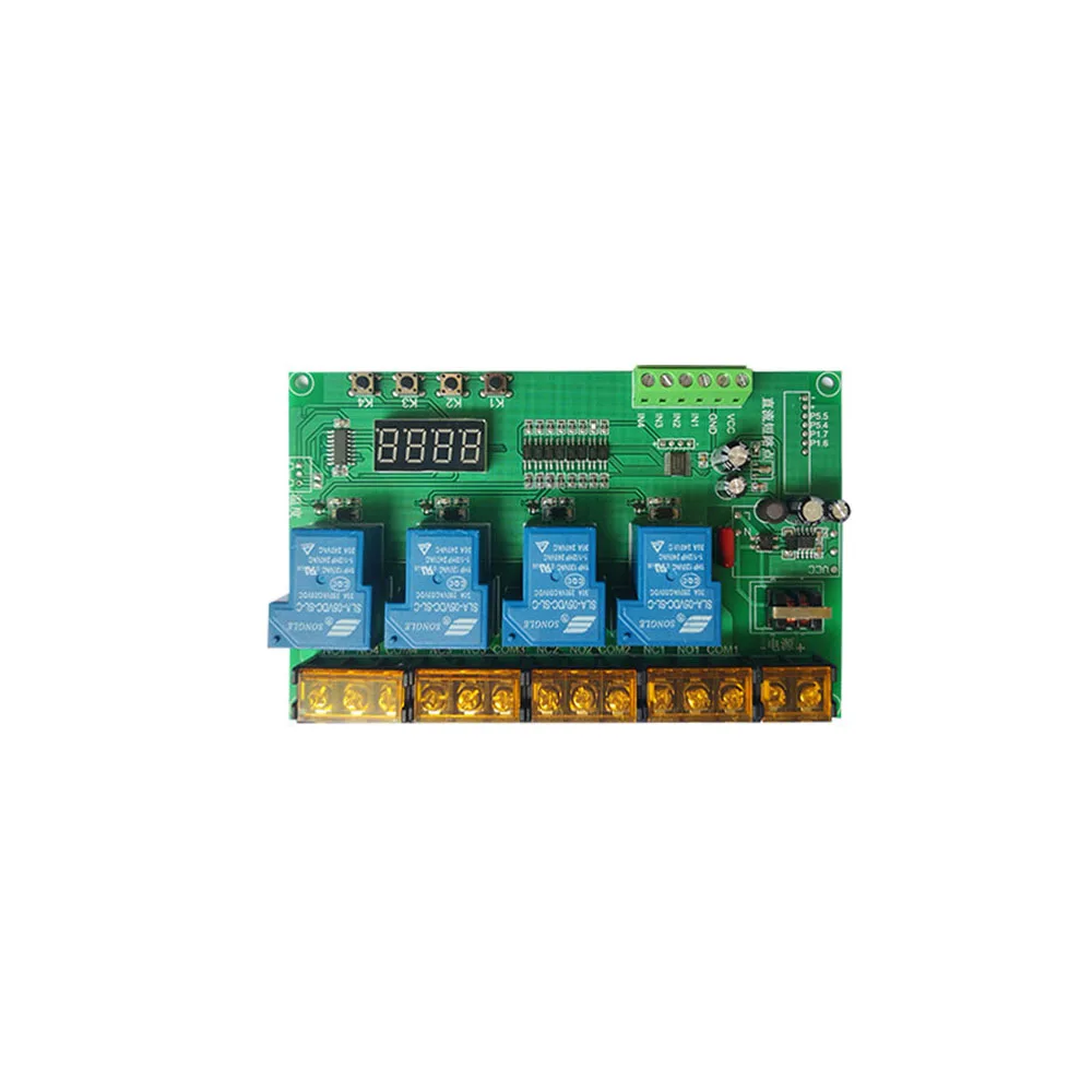 Taidacent 30A 4 Ch High Power Relay Switch Dual Motor Control Timer Relay Self-locking Interlock Cycle Programmable Relay Module