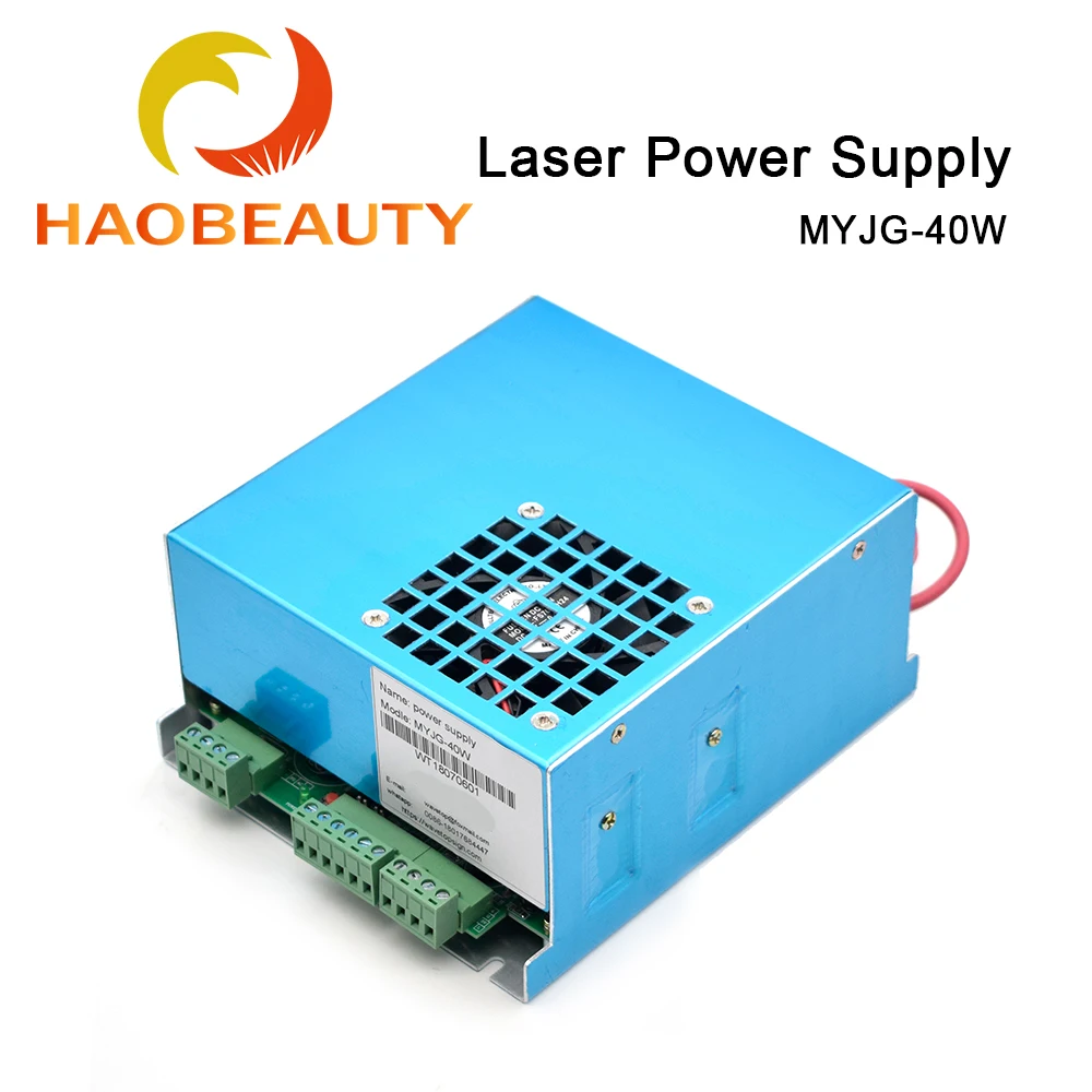 HAOBEAUTY MYJG-40 CO2 Laser Power Supply 40W 110V/220V For CO2 Laser Tube High Voltage Engraving Cutting Machine