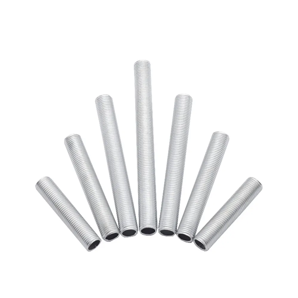 2 pièces M10 vis à dents complètes Tube droit creux pôle diamètre 10mm dent extérieure galvanisée lampe lustre LED accessoires