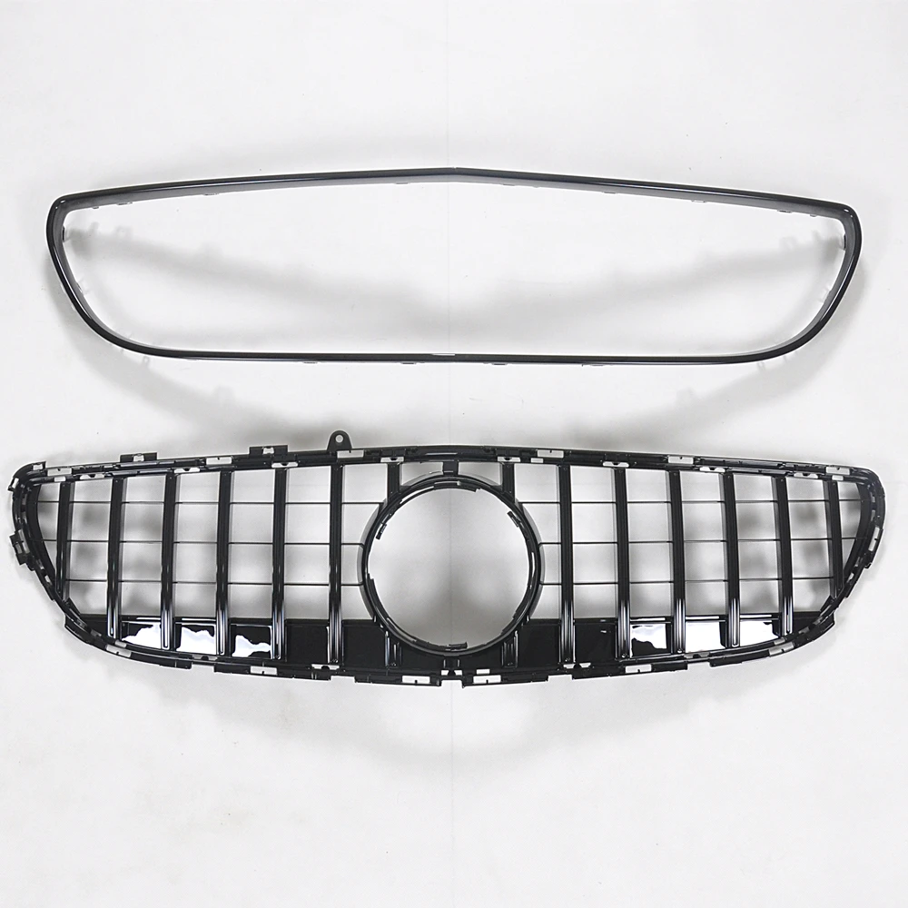 Front Grille Grill W/ Frame Upper Bumper Hood Mesh For Mercedes-Benz W218 CLS Class CLS300 CLS350 CLS400 CLS500 CLS550 2015-2018