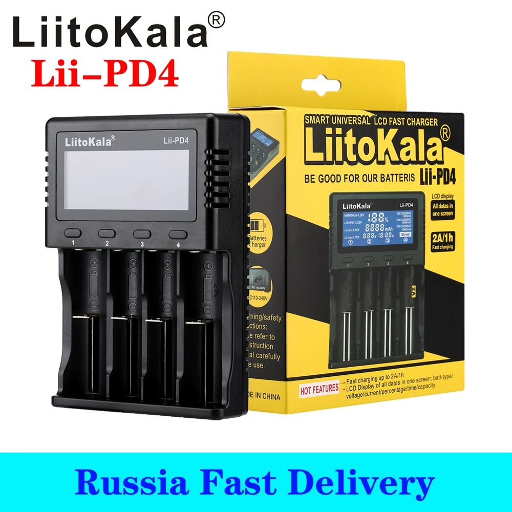 LiitoKala Lii-M4 lii-S8 Lii-PD4 lii-500S lii-500 lii-600 3.7V 18650 18350 21700 20700 26650 Carregador de bateria de lítio 1.2V