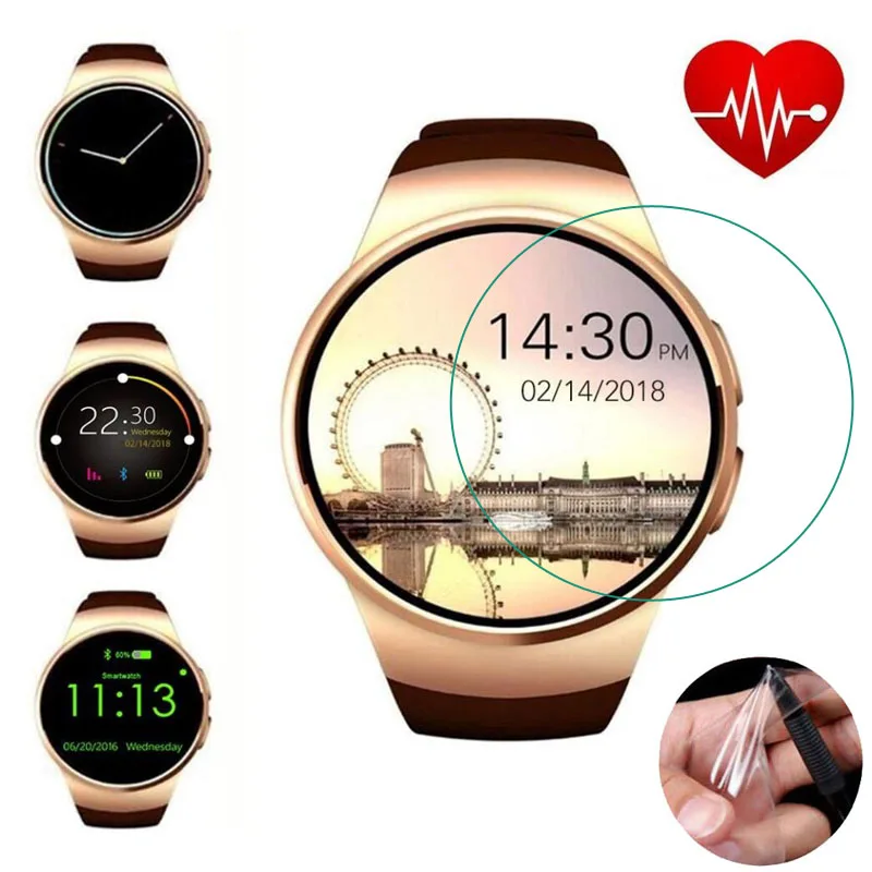 KW18 스마트 워치 디스플레이 화면 보호기 커버 (유리 아님), 3 개 소프트 울트라 클리어 보호 필름 가드 보호 KW18