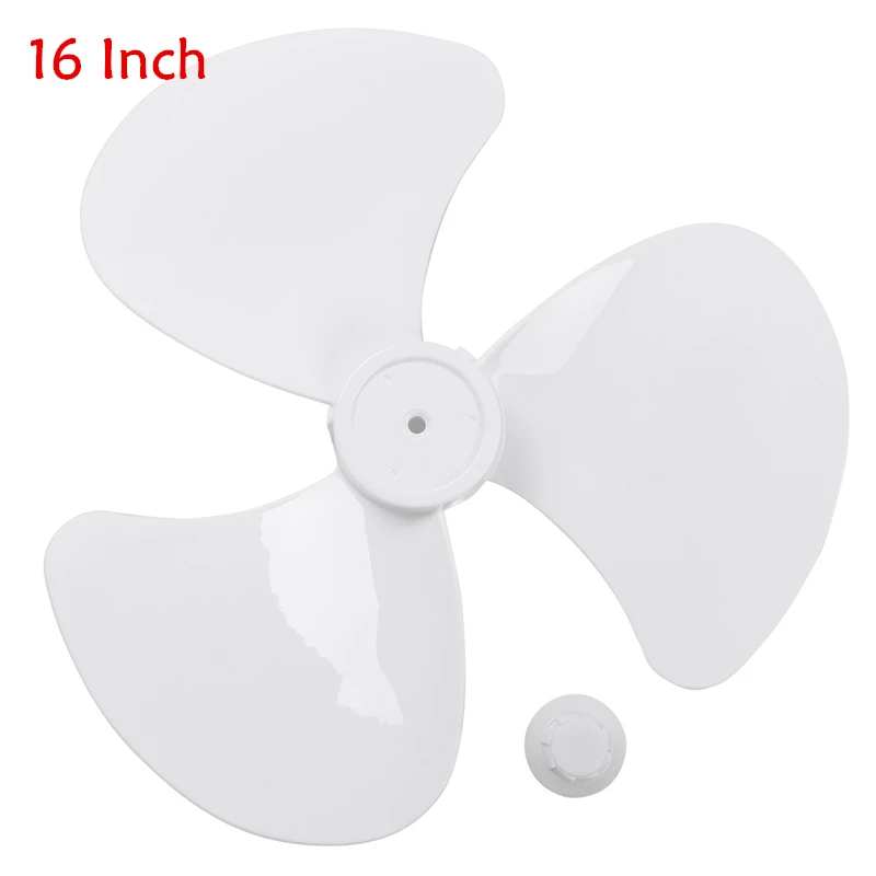 

16 Inch 3 Leaves Plastic Fan Blades Household Standing Pedestal Table Fan Blade Fanner with Nut Cover Electric Fan Accessories