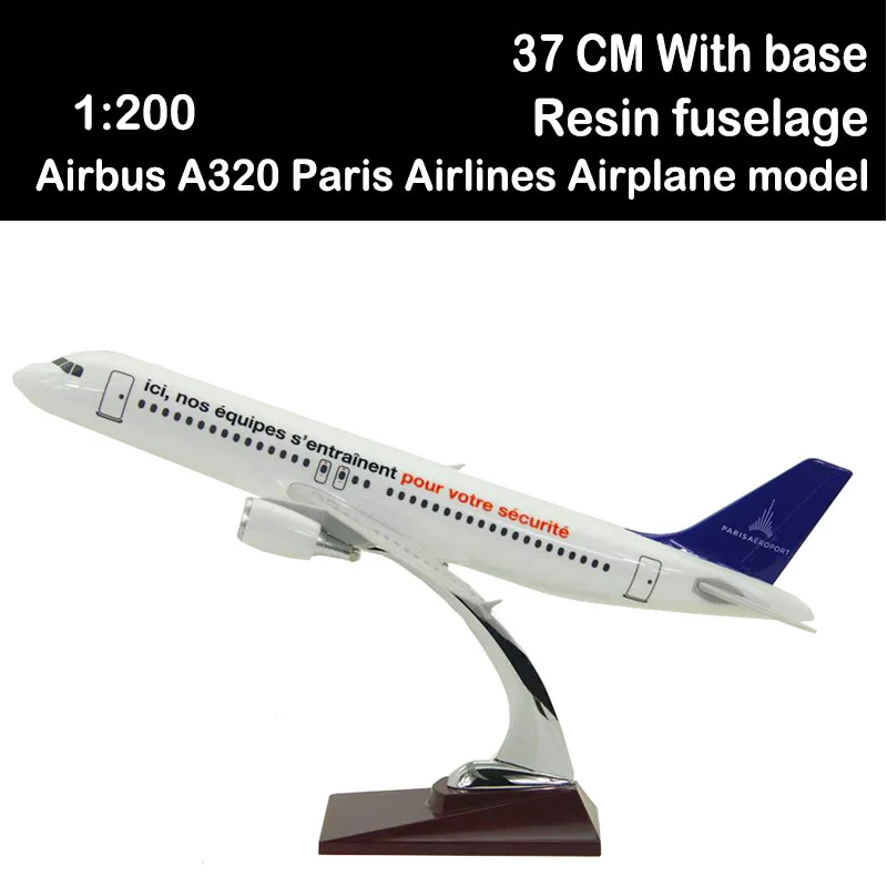 

1/200 37CM A320 Paris Airlines Airplane model Airways Airliner aviation Toys plane gift collection no undercarriage base