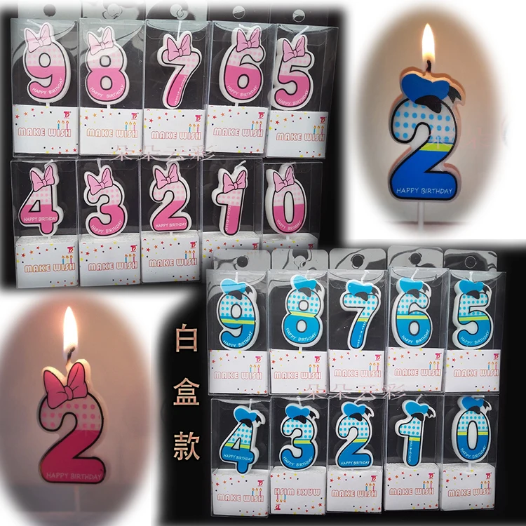 Birthday Candle Mouse Party Decorations Number Candle Cake Toppers Decorations for Home Kids's Gift Candle DIY Cake Flags