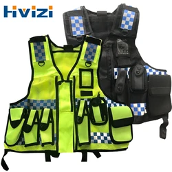 NUOVO Gilet di pattuglia di sicurezza tattico Hi Viz Giallo Industria Porta Personale Abbigliamento da lavoro Abbigliamento di sicurezza Alta visibilità Notte riflettente Sicuro