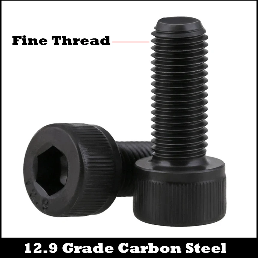 M14*1.5*100 M16*1.5*65/70 1.5mm Pitch 12.9 Grade Carbon Steel Full Fine Thread Cap Allen Head Bolt Hexagon Socket Screw