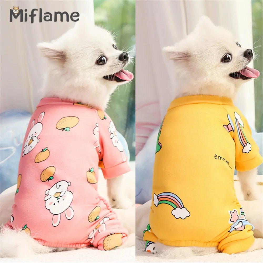 

Miflame Cartoon Small Dogs Hoodies Four-legged Puppy Clothing Winter Warm Dog Clothes Bichon Spitz Cute Pet Cat Outfits Costume