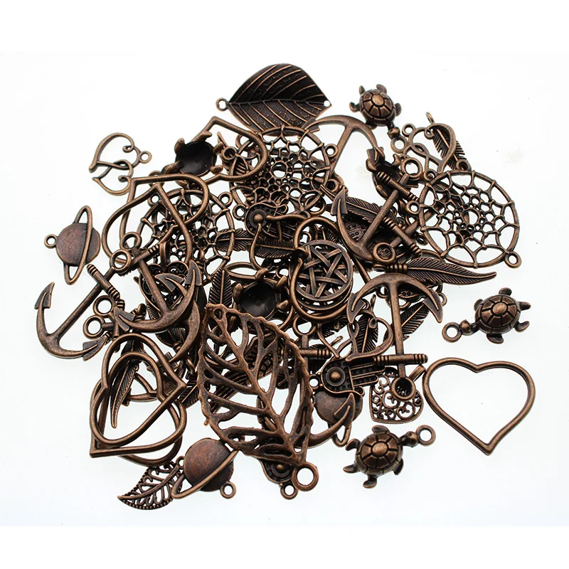 20 szt. Vintage Metalowe Antyczne Brązowe Losowe Zawieszki w Kształcie Zwierząt do Wyrobu Biżuterii DIY Bransoletki Naszyjniki Ręcznie Robione Akcesoria — zdjęcie 3
