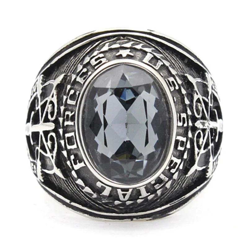 Men`S Stainless Steel United Stated Army Special Force Military Ring