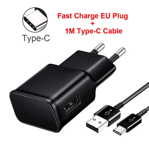 Адаптер для быстрой зарядки для Samsung 15 Вт AFC USB 3,0 Type C кабель для передачи данных для Galaxy S8 S9 S10 Note 8 9 10 A30 A50 A70 A90 A80