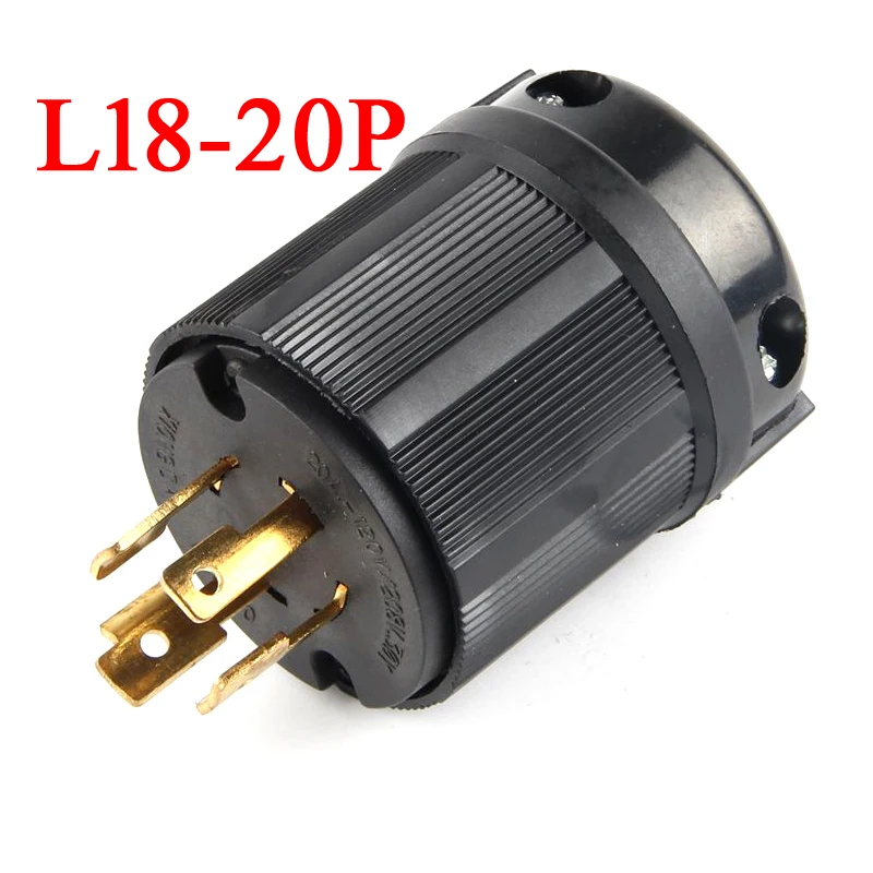 Czarna wtyczka zasilania 20A 30A America Industry Twist Lock L14-30P 6-30P 5-30P 15-30P 18-30P 19-30P L21-30P 20P US Wire Connector Plug