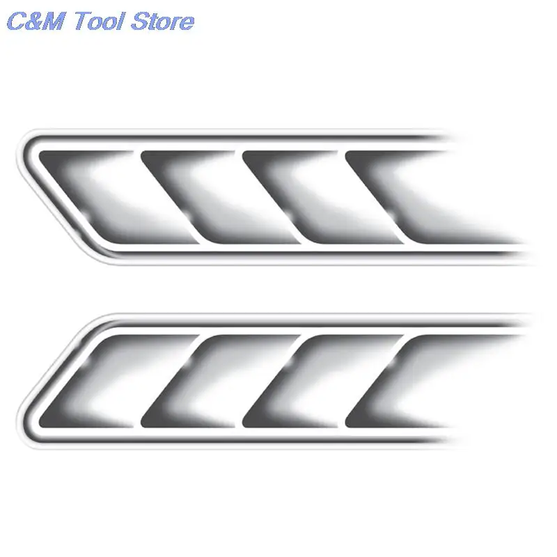 2pcs/lot Waterproof Shark Gills Car Styling 3D Simulation Vent Air Flow Fender Chrome Glue Sticker Decal Car Decoration