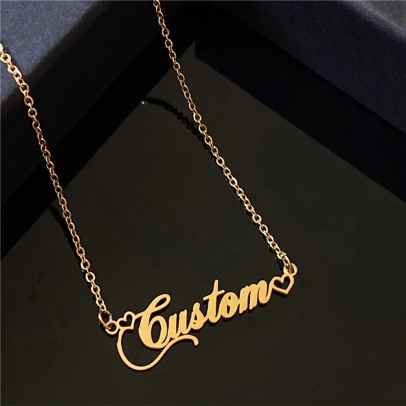 Stainless Steel Customized Name Necklaces for Women Personalized Necklace Stethoscope Letter Heart Butterfly Pendant Jewelry