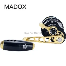 Madox Jigging Reel Pe7 # - 500m Max Drag 40KG 10BB Line Alarm Ocean Boat Fishing Full Metal Trolling Reel Deep-Sea Fishing Reel