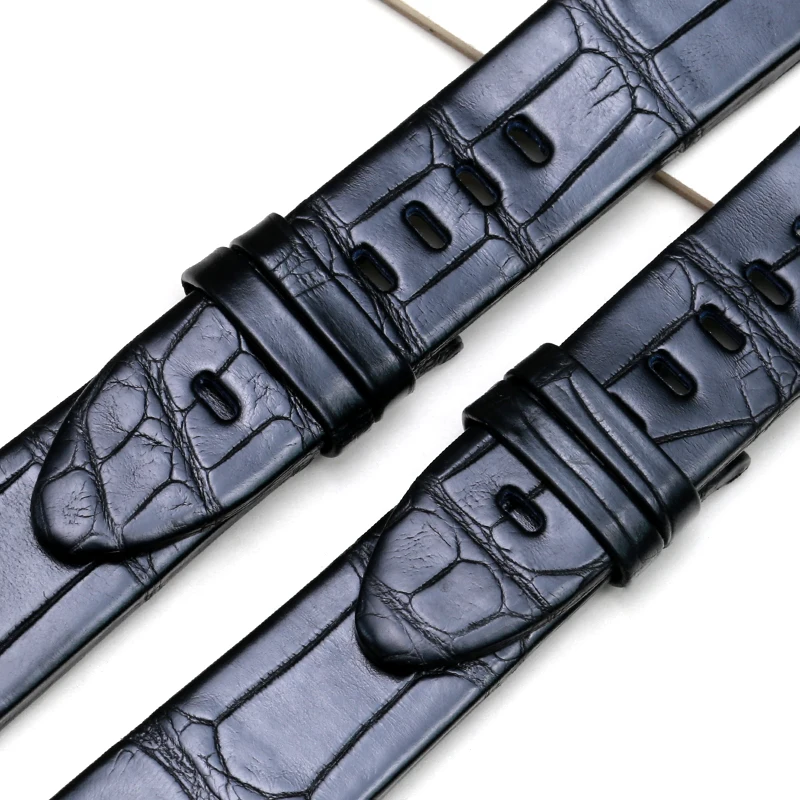 PESNO compatible with Montblanc Timewalker Star 9670/U0107073 Genuine Crocodile Leather Wrist Watch Band  Men Watch Straps