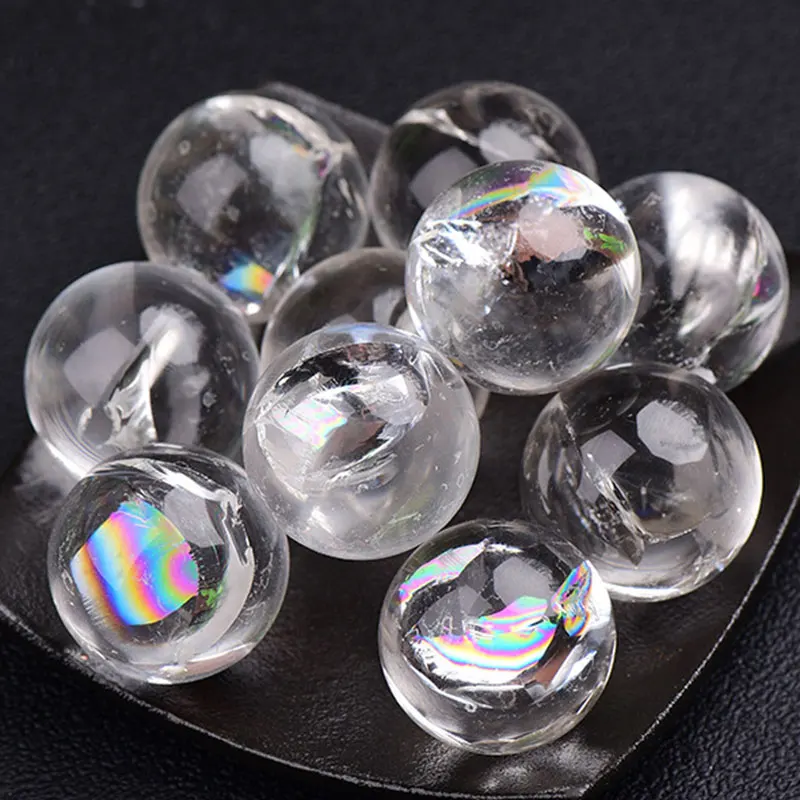 Natural Rainbow Clear Crytsals Ball Quartz Gemstones Jewelry Crystal Divination Orb Healing Reiki Home Decor DIY Crafts Gift 1Pc