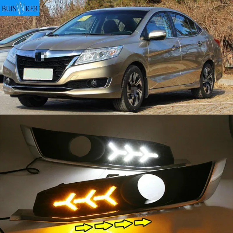 

1set LED Daytime Running Light Front Bumper Turn Signal Lamps Car Fog Light Assembly For Honda CRIDER 2016 2017