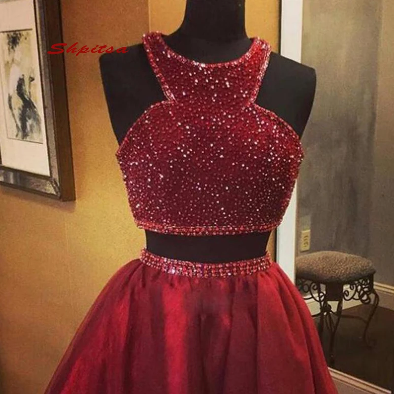 Little Short Homecoming Dresses Plus Size Two 2 Piece 8th Grade Prom Dresses Junior High Cute Cocktail Formal Dresses