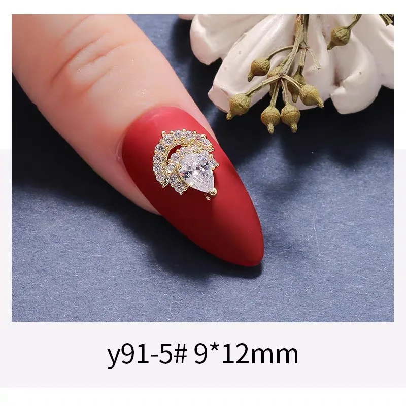 5pcs hotsale zircon drill series metal Nail art jewelry nails decorations Manicure alloy zircon chain accessory nail art Charms